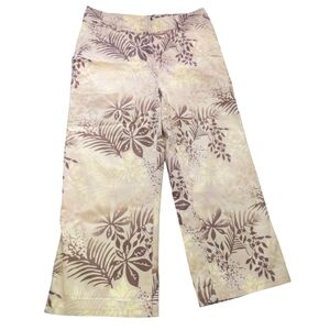 Basic Editions Leaf Print Pants Size 8